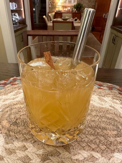 Hanukkah bourbon-cider cocktail