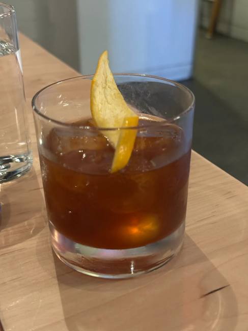 Tahini-washed bourbon cocktail